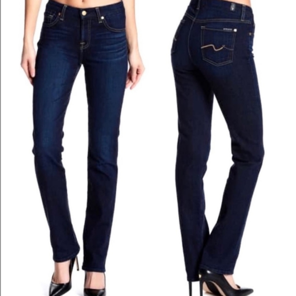 Karah straight leg  7 for All Mankind dark blue Jeans 29